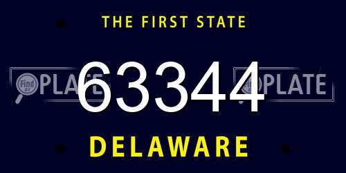 63344 Delaware License Plate