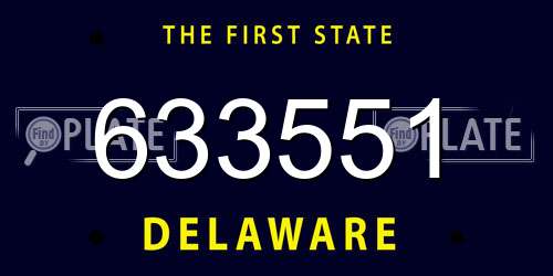 633551 Delaware License Plate