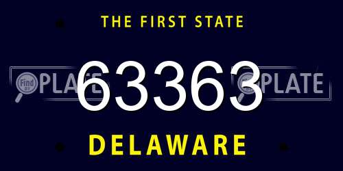 63363 Delaware License Plate