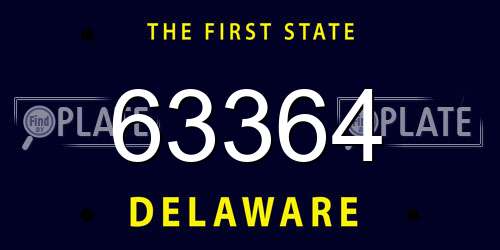 63364 Delaware License Plate
