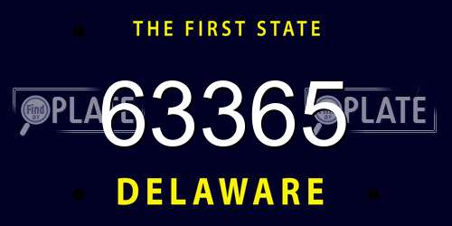 63365 Delaware License Plate