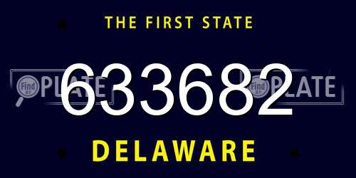 633682 Delaware License Plate
