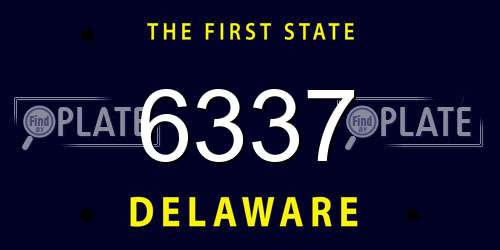 6337 Delaware License Plate