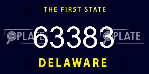 63383 Delaware License Plate
