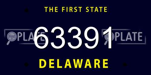 63391 Delaware License Plate