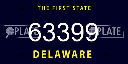 63399 Delaware License Plate
