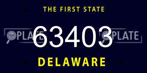 63403 Delaware License Plate