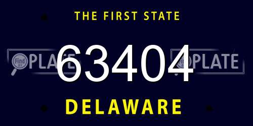 63404 Delaware License Plate
