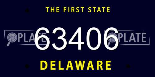 63406 Delaware License Plate