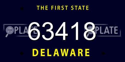 63418 Delaware License Plate