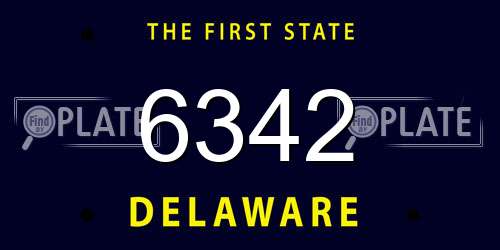 6342 Delaware License Plate