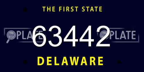 63442 Delaware License Plate