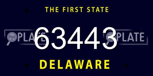 63443 Delaware License Plate