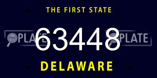 63448 Delaware License Plate