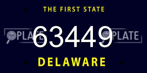 63449 Delaware License Plate