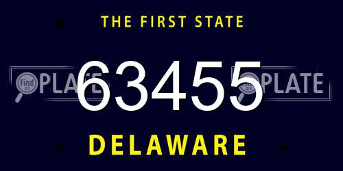 63455 Delaware License Plate
