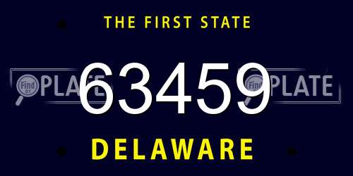 63459 Delaware License Plate