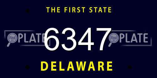 6347 Delaware License Plate