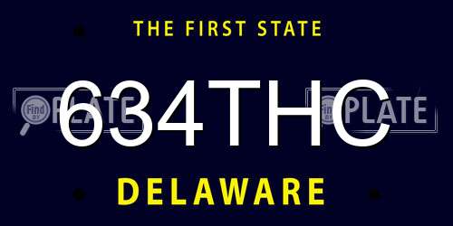 634THC Delaware License Plate