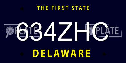 634ZHC Delaware License Plate