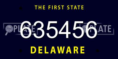 635456 Delaware License Plate