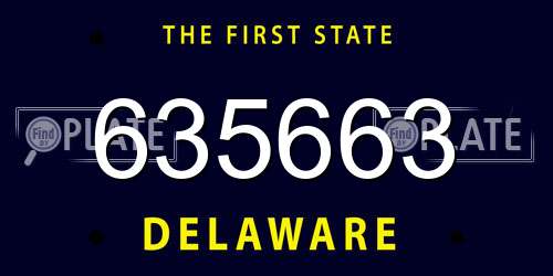 635663 Delaware License Plate