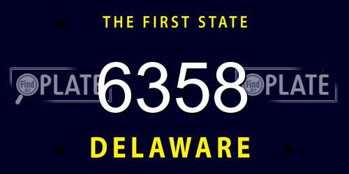 6358 Delaware License Plate