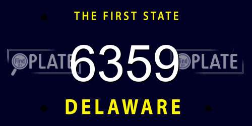 6359 Delaware License Plate