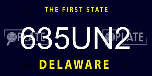 635UN2 Delaware License Plate