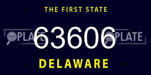 63606 Delaware License Plate