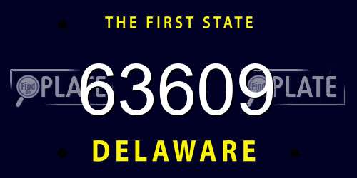 63609 Delaware License Plate