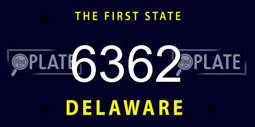 6362 Delaware License Plate