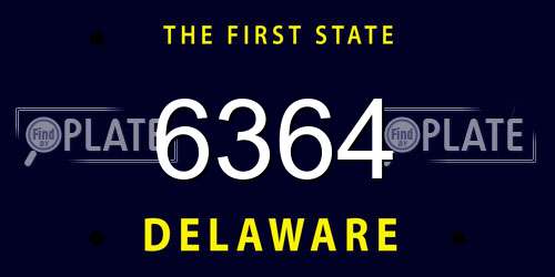 6364 Delaware License Plate
