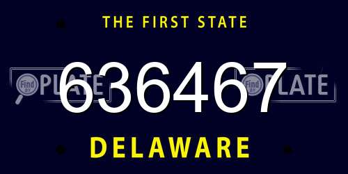 636467 Delaware License Plate