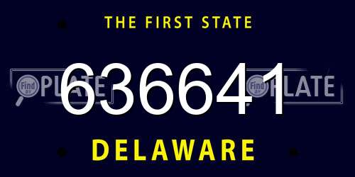 636641 Delaware License Plate