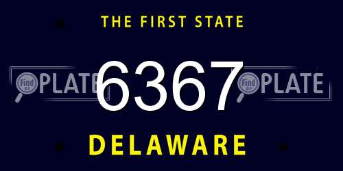 6367 Delaware License Plate