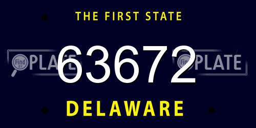 63672 Delaware License Plate