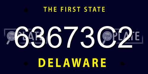 63673C2 Delaware License Plate