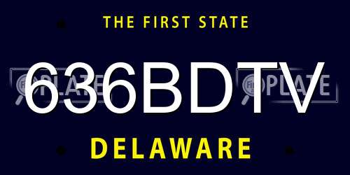 636BDTV Delaware License Plate