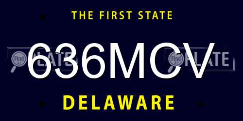 636MCV Delaware License Plate