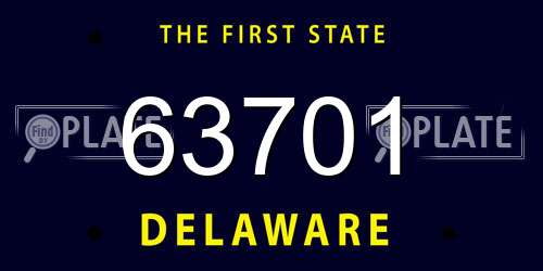 63701 Delaware License Plate