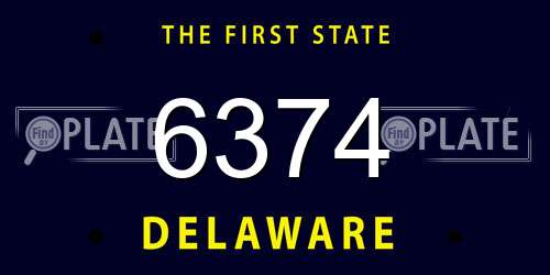 6374 Delaware License Plate