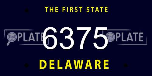 6375 Delaware License Plate