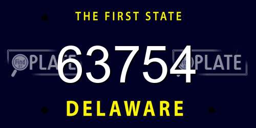 63754 Delaware License Plate