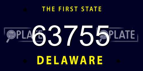 63755 Delaware License Plate