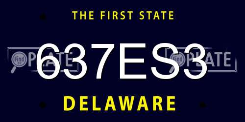 637ES3 Delaware License Plate
