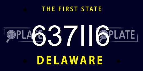 637II6 Delaware License Plate
