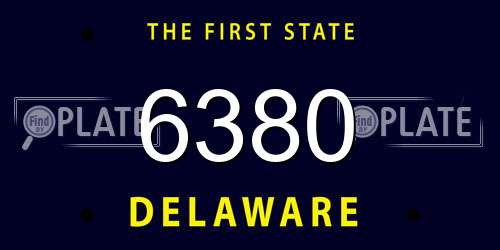 6380 Delaware License Plate