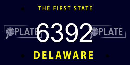 6392 Delaware License Plate