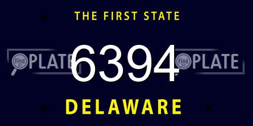 6394 Delaware License Plate